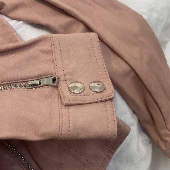 Blush Pink Faux Leather Jacket - Picture 6 of 7